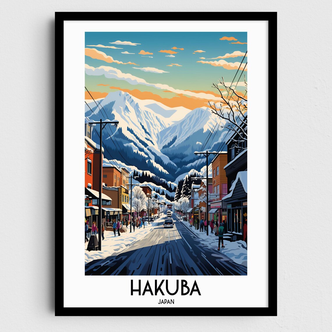 Hakuba Travel Poster, Japan Asia Home Decor