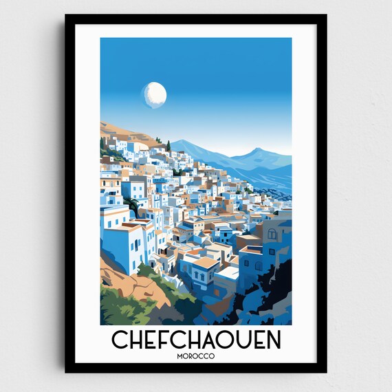 Chefchaouen Travel Wall Art Morocco Painting Gifts Africa Home Decor Prints Posters Handmade Art