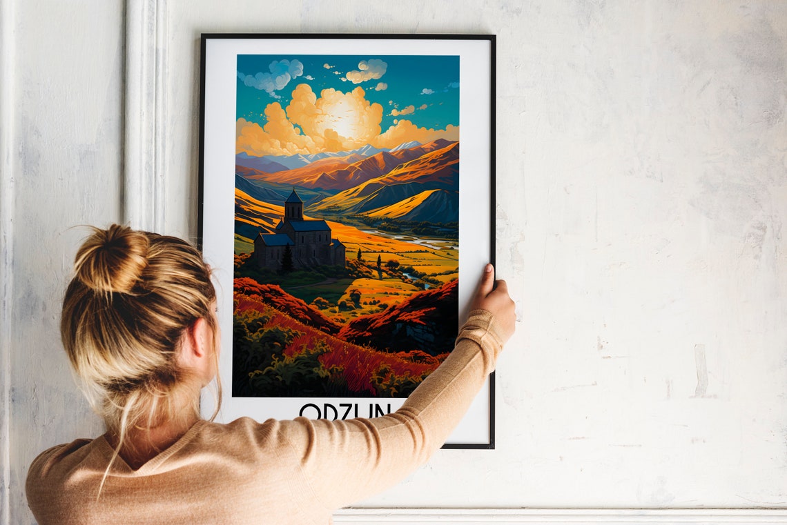 Odzun Armenia Church Golden Valley Mountain Sunset Travel Poster - Image 2