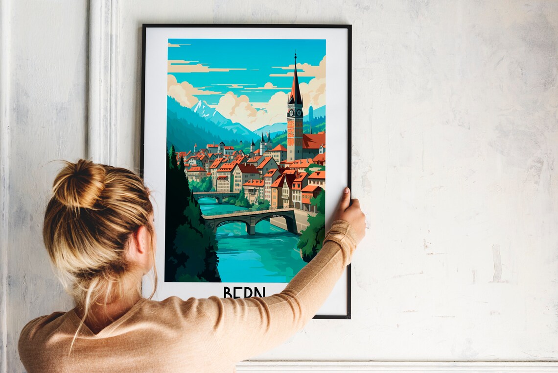 Bern Travel Poster, Switzerland Home Decor Print - Image 2