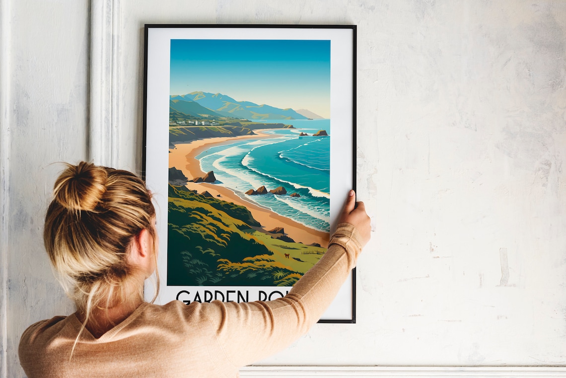 Garden Route South Africa Golden Beach Bay Rolling Cliffs Poster - Image 2
