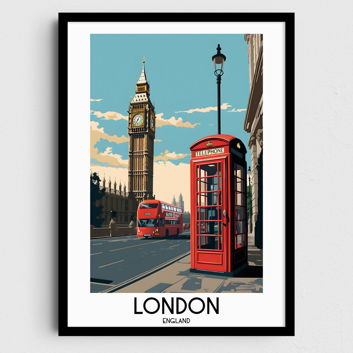 London Travel Poster, England Home Decor Print