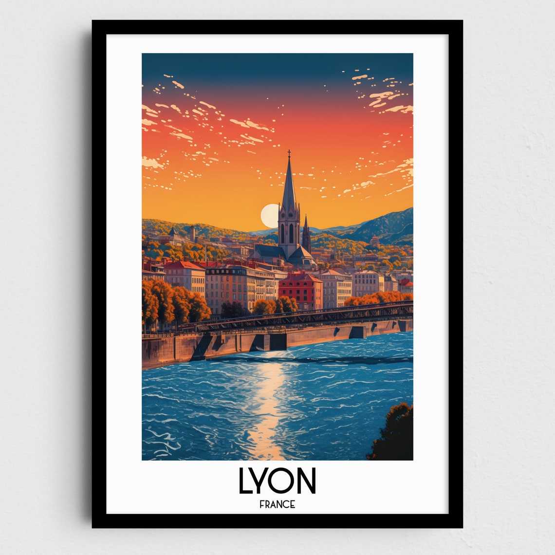 Lyon Travel Wall Art France Painting Gifts Europe Home Decor Prints Posters Handmade Art French