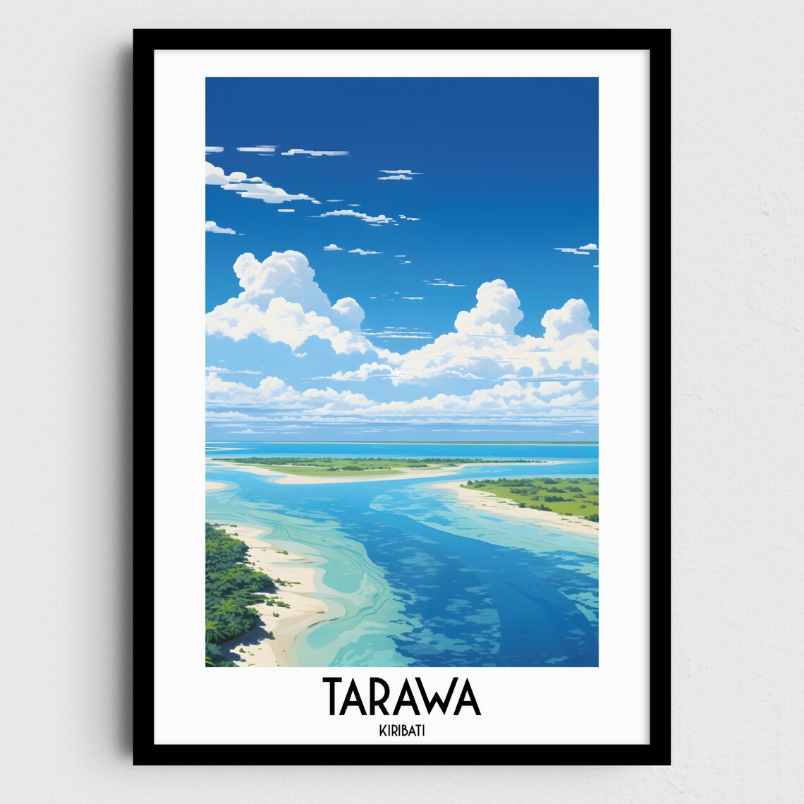 Tarawa Kiribati Pacific Atoll Aerial Lagoon Ocean View Poster
