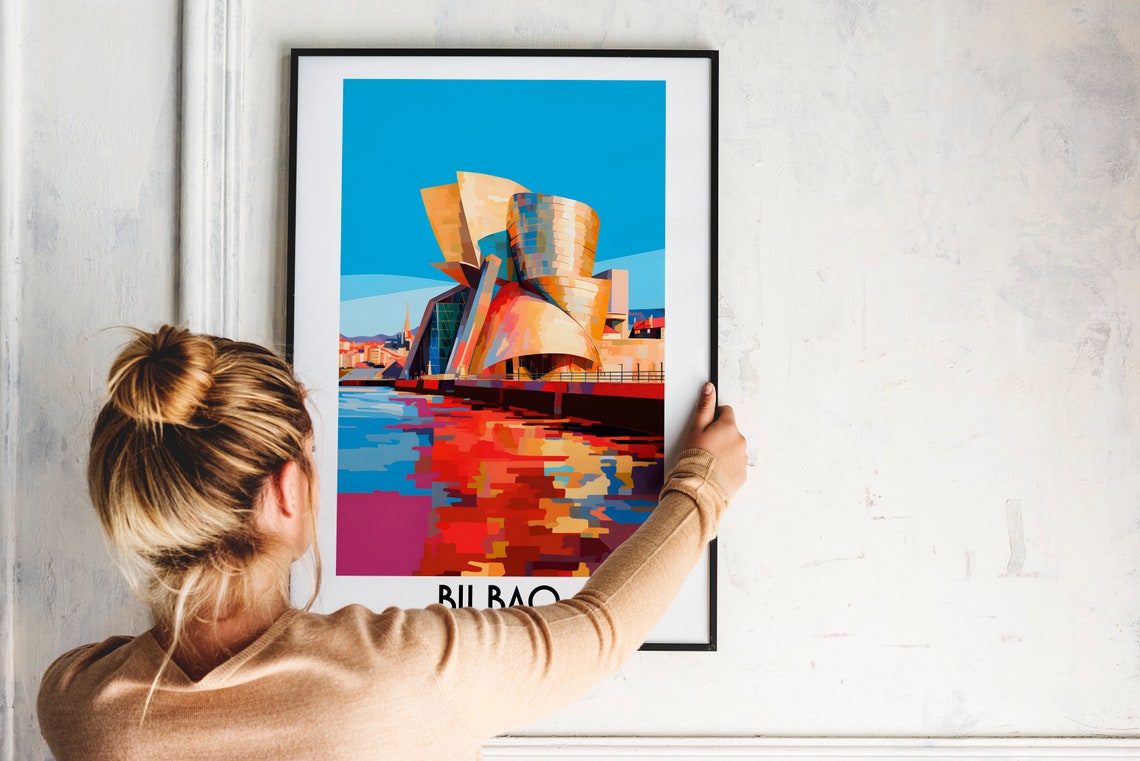 Bilbao Spain Guggenheim Museum River Modern Architecture Poster - Image 2