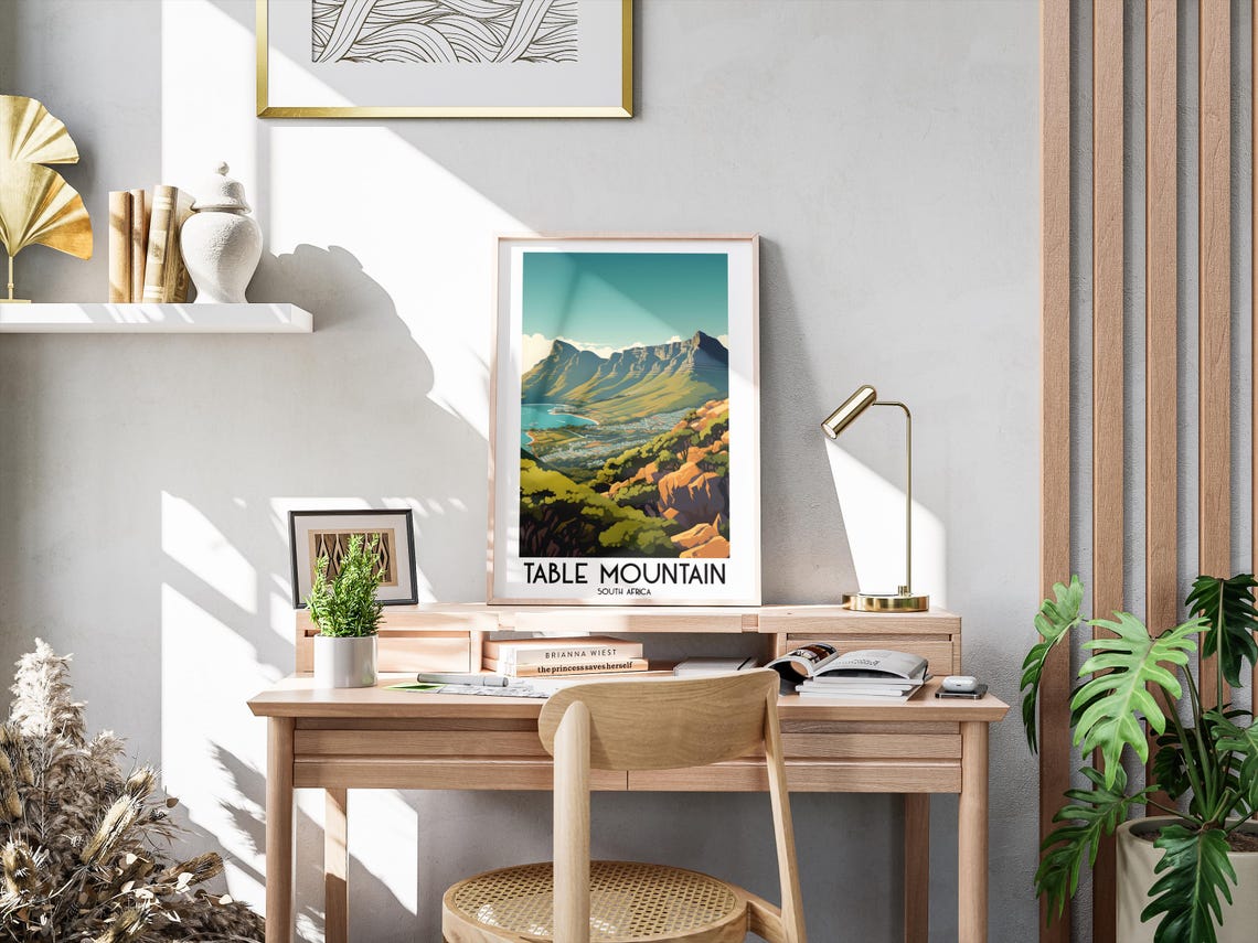 Table Mountain South Africa Cliffs Bay Overlook Travel Poster - Image 3
