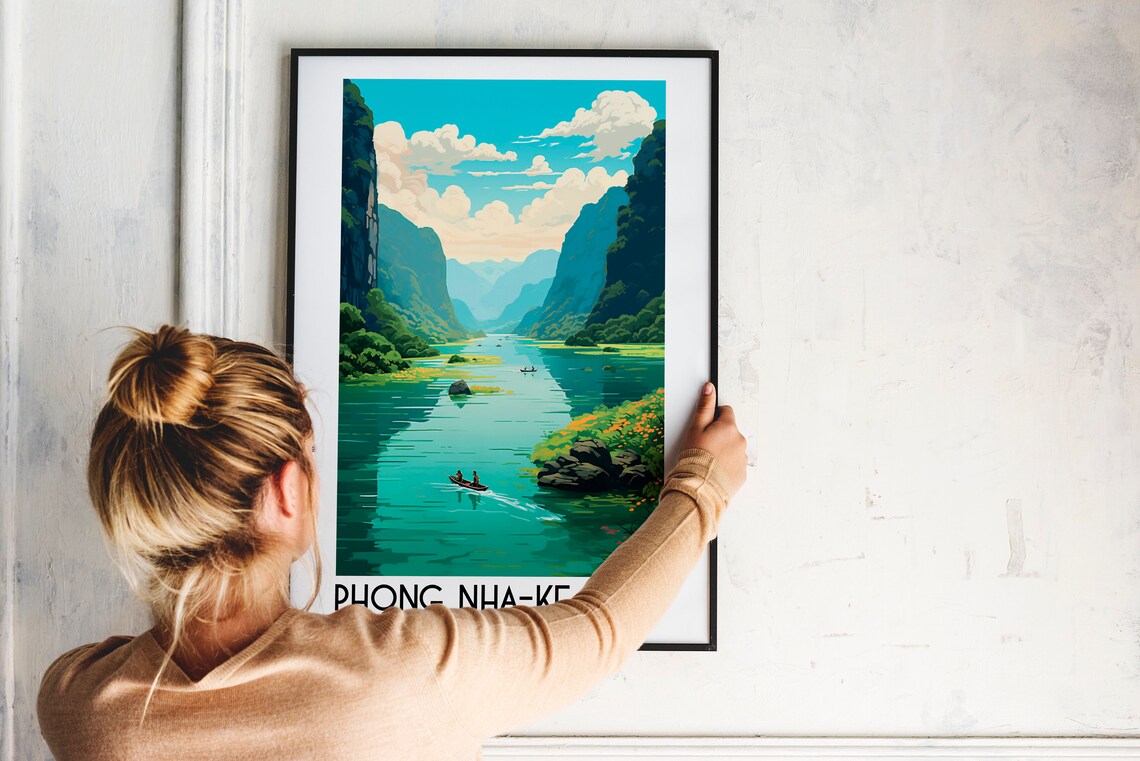 Phong Nha Ke Bang Vietnam Karst Cliffs River Canoe Travel Poster - Image 2