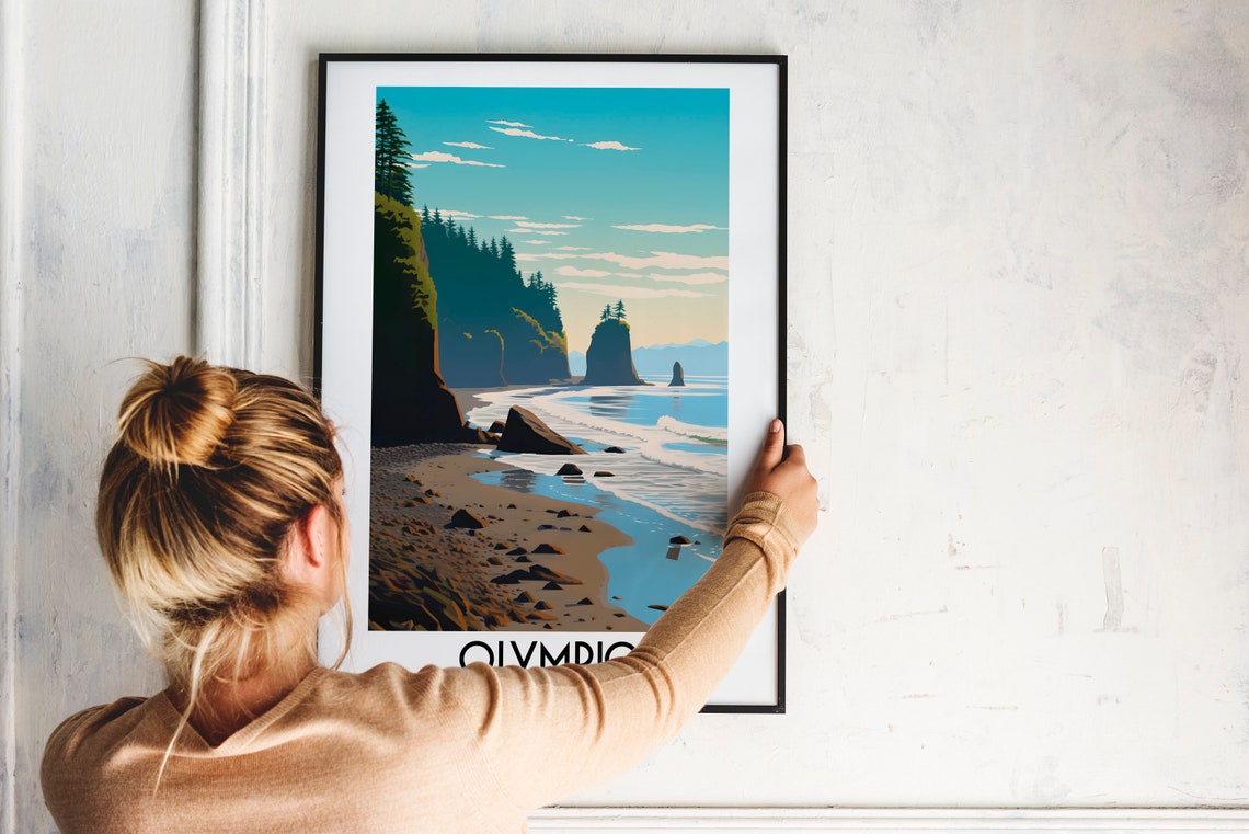 Olympic National Park Sea Stacks Rugged Beach Pacific Travel Poster - Image 2