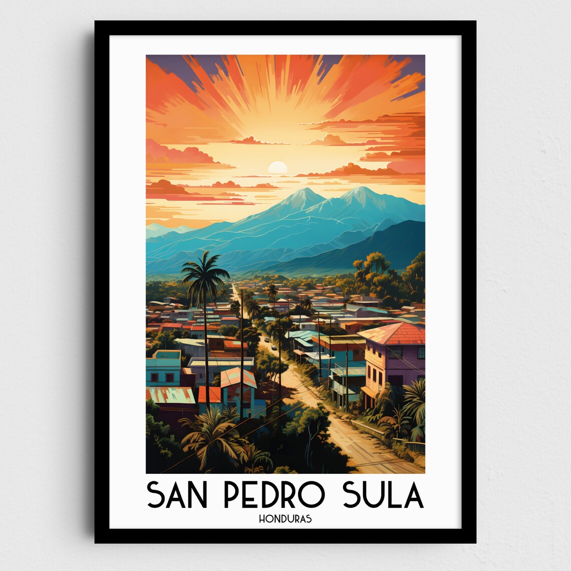 San Pedro Sula Travel Poster, Honduras Home Decor