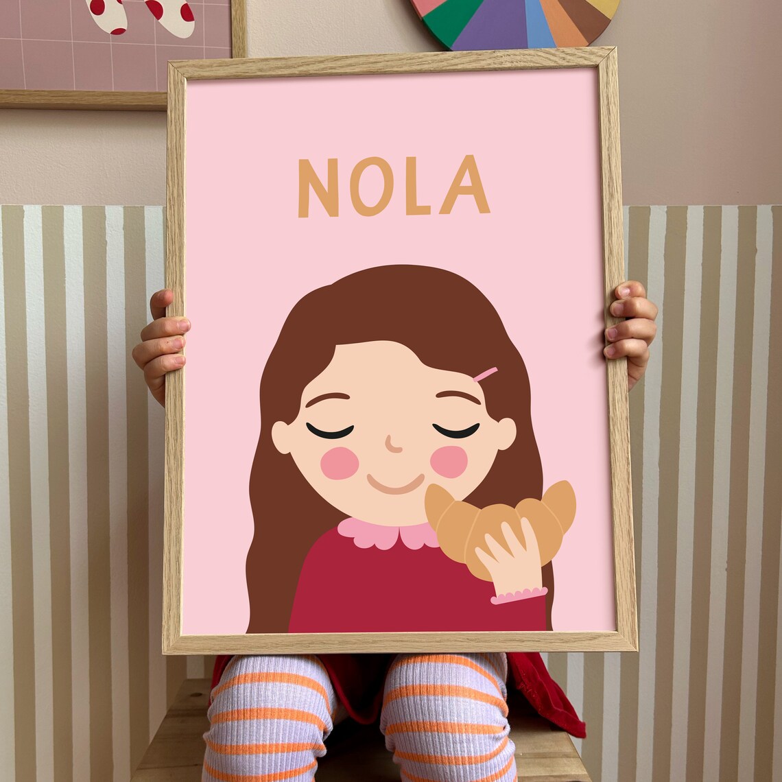 Personalized Brown-Haired Girl Portrait Poster - Image 2