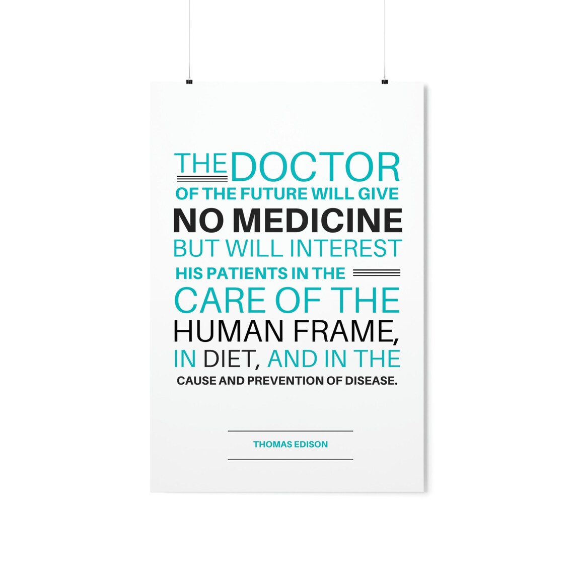 Chiropractic Thomas Edison Quote Print Wall Art Definition Minimalist Home Dictionary