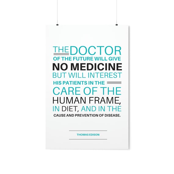 Chiropractic Thomas Edison Quote Print Wall Art Definition Minimalist Home Dictionary