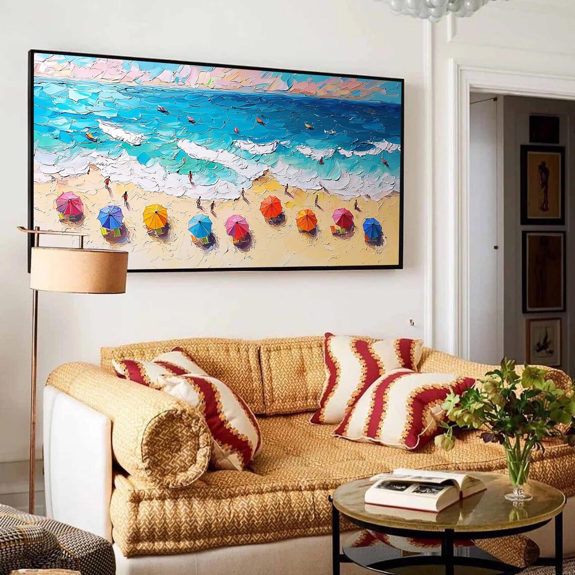 Summer Beach Oil Painting, Coastal Wall Art Print - Image 4