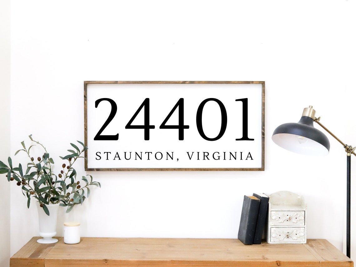 24401 Staunton Virginia Zip Code Sign Custom Address Wall Poster