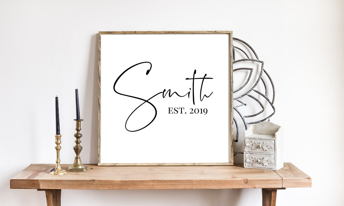 Personalized Smith Established 2019 Family Name Script Wall Poster