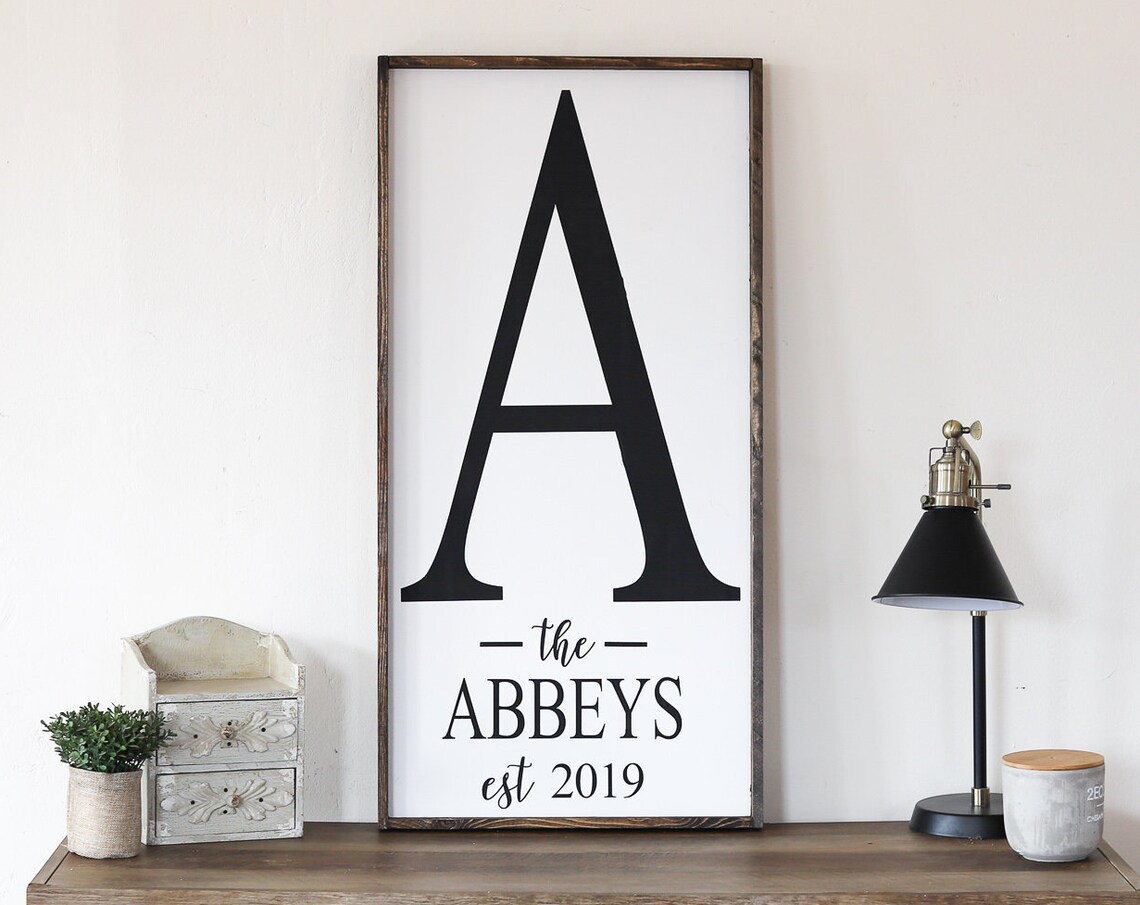 Initial Sign Customized Family Last Name Sign