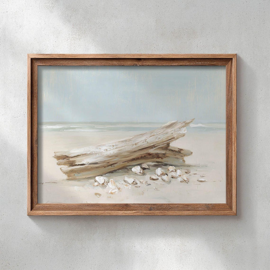 Coastal Driftwood Seashells Sandy Beach Vintage Seaside Poster