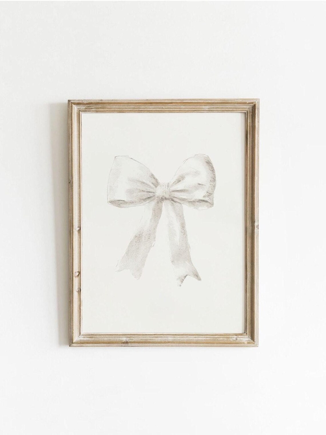 White Bow Preppy Art Print, Girly Western Style