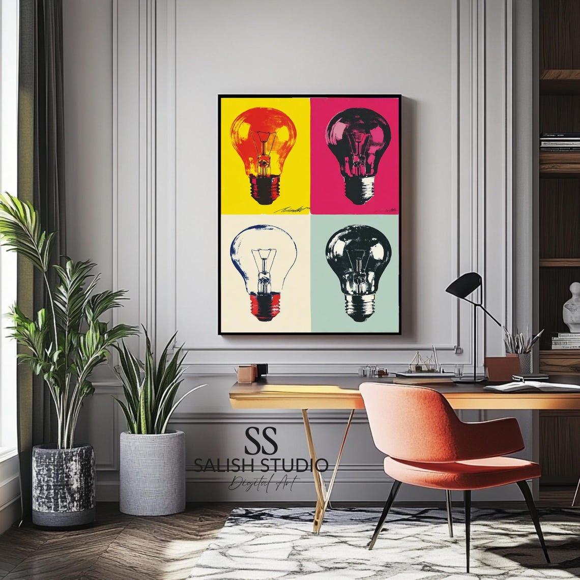 Pop Art Light Bulbs, Retro Home Decor