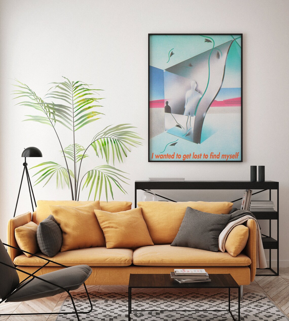 I Wanted to Get Lost to Find Myself Abstract Mirror Quote Poster - Image 7