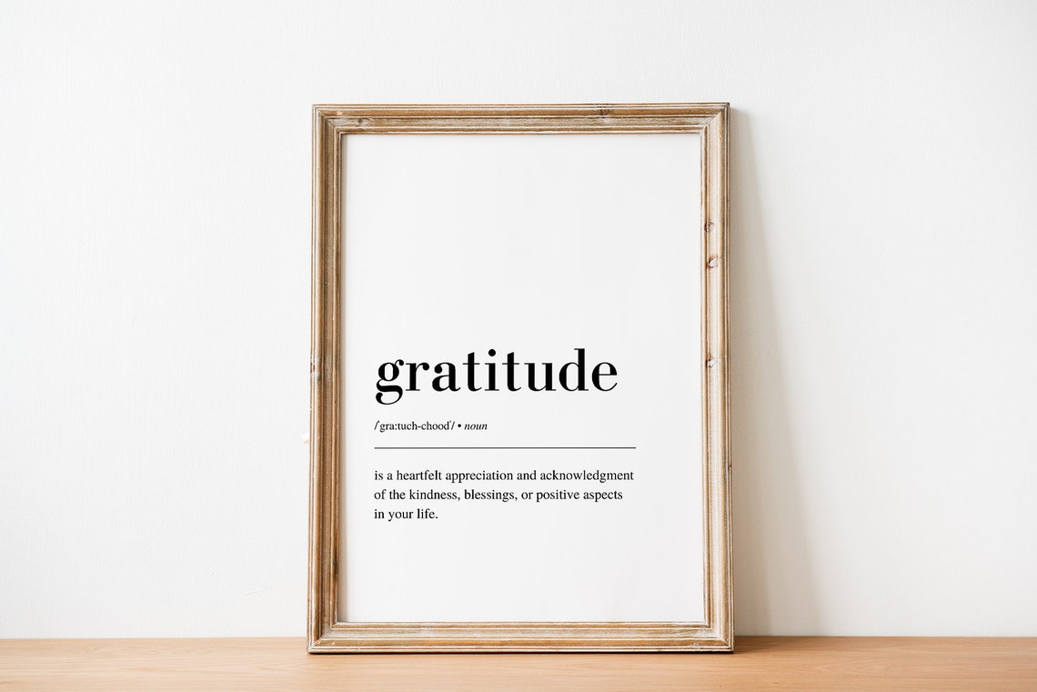 Gratitude Definition Positive Quote Thankful Home Decor Art Poster - Image 2