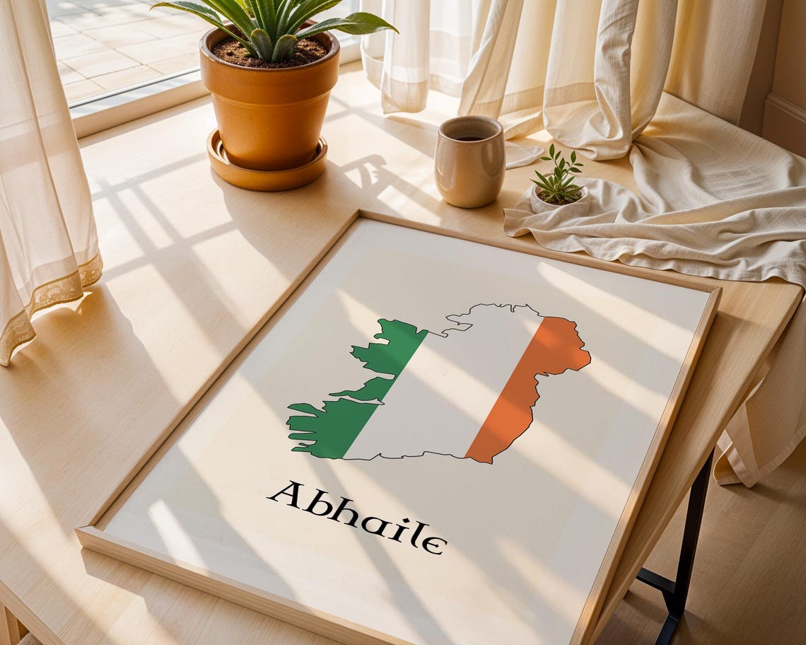 Ireland Map Irish Flag Abhaile Home Celtic Wall Art Decor Poster - Image 2