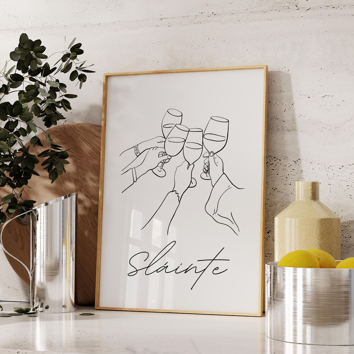 Slainte Sign Irish Cheers Bar Decor Art Print