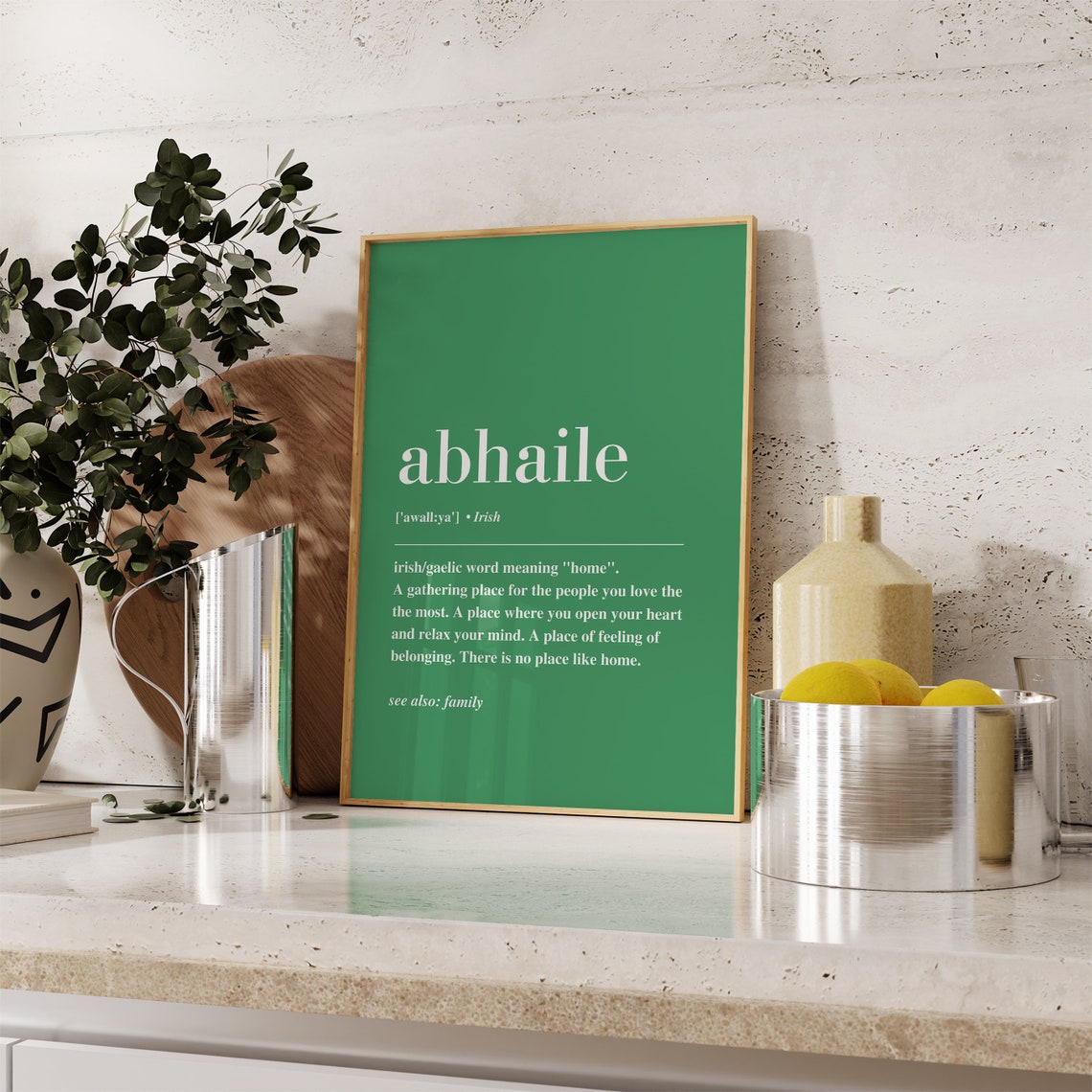 Abhaile Irish Gaelic Home Definition Green Home Decor Poster - Image 2