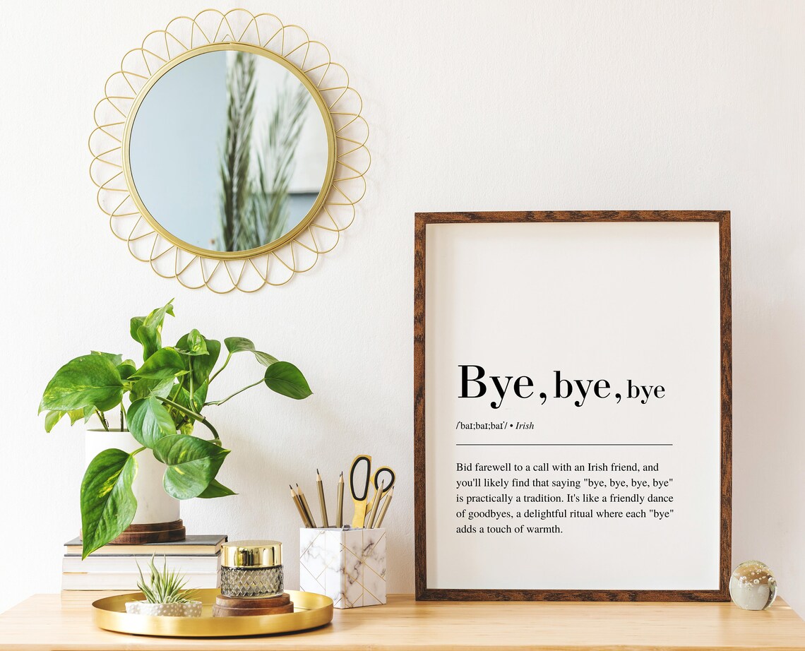 Bye Definition Irish Print, Funny Home Decor - Image 2