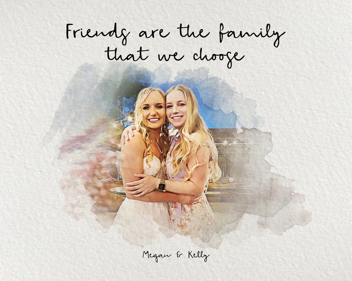 Personalised Best Friend Print Best Friend Gift Best Friend Portrait Friendship Gift Birthday Bestie Gifts Birthday Gift For Her - Image 3