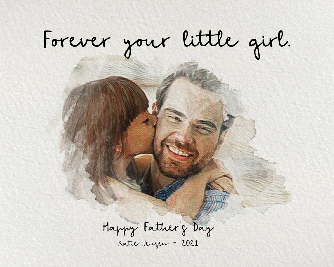 Personalised Dad Drawing Fathers Day Present For Him From Daughter Wife Meaningful Artwork Birthday Art Gift Fathers Day Unforgettable - Image 3