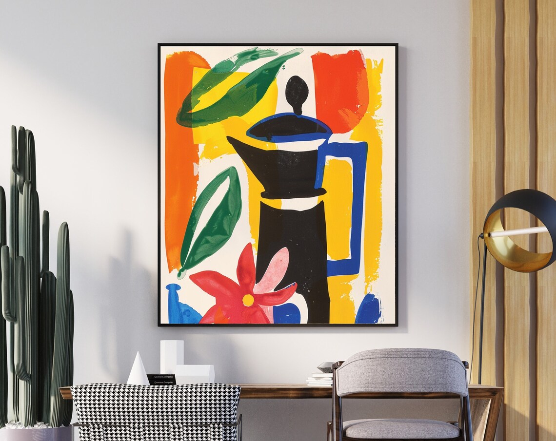 Abstract Matisse Style Still Life Poster With Teapot And Flower - Image 8