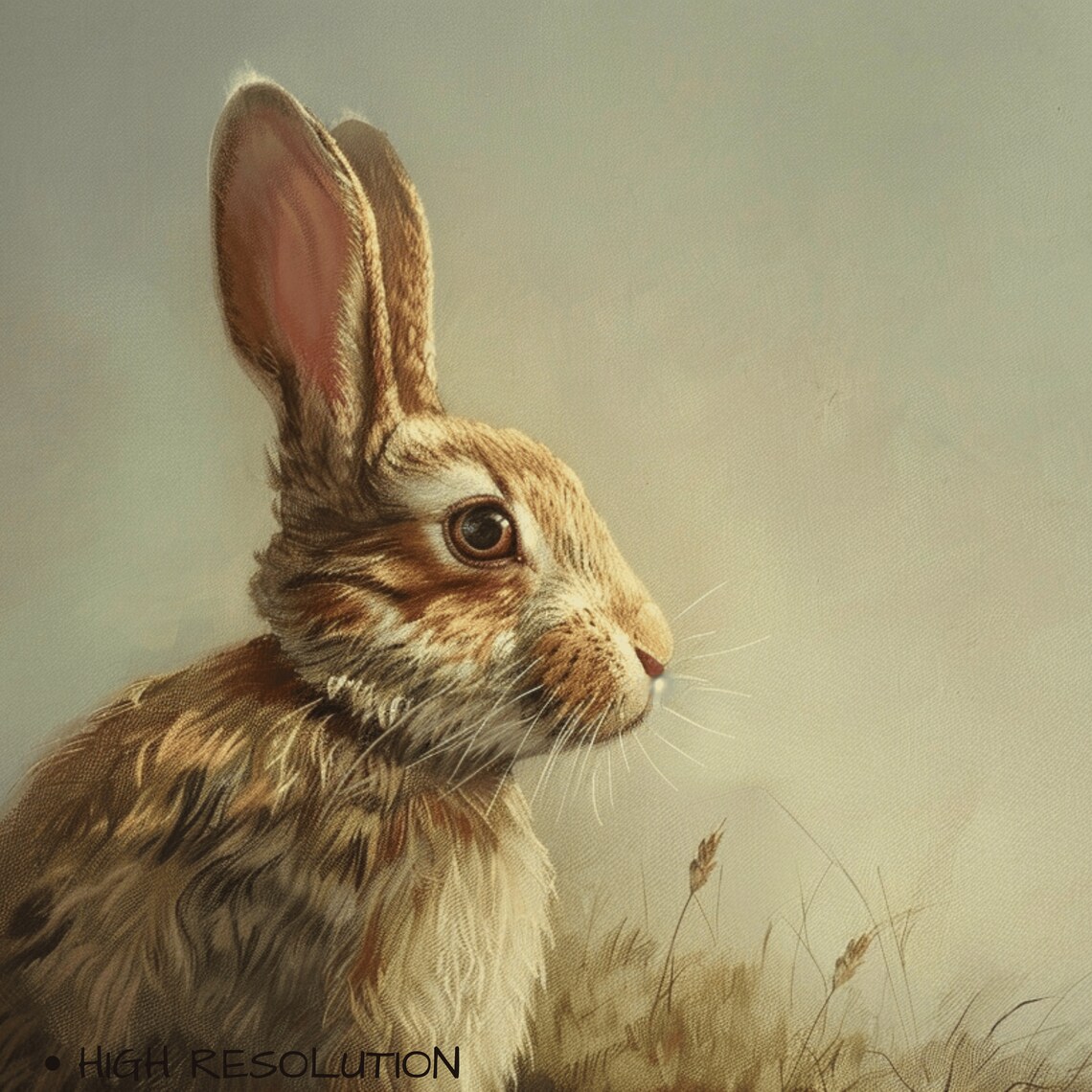 Easter Bunny Spring Rabbit Painting Decor - Image 3