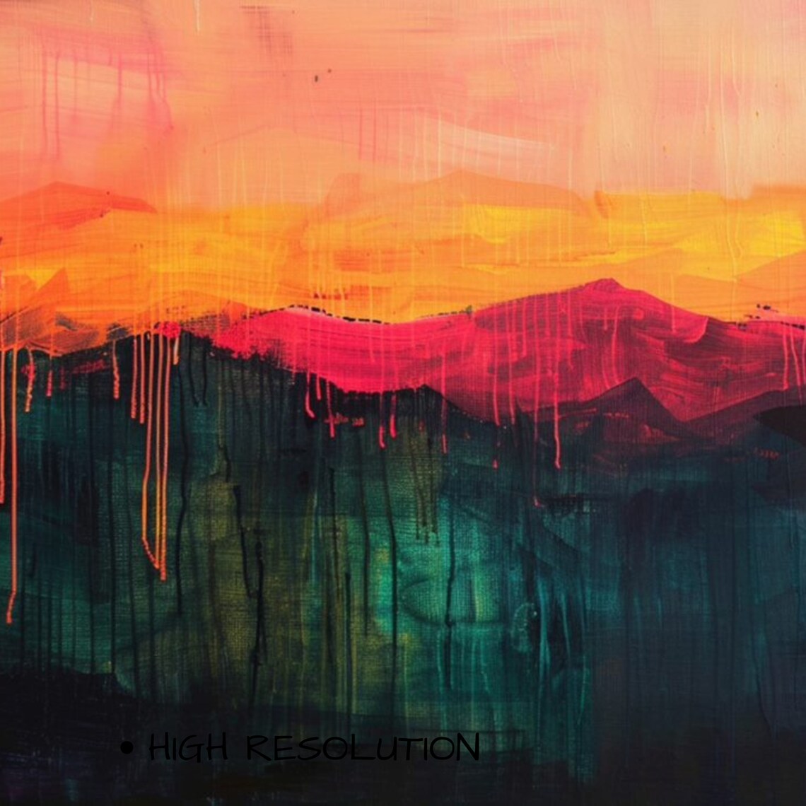 Abstract Sunset Wall Art Tv Sunset Over Mountains Abstract Frame Tv Art For Frame Frame Tv Art - Image 3