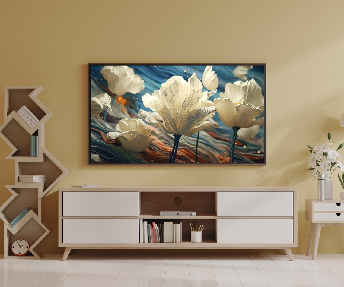 Frame Tv Art Vintage Flower Still Life Painting Farmhouse Antique Art Tv F011 - Image 3