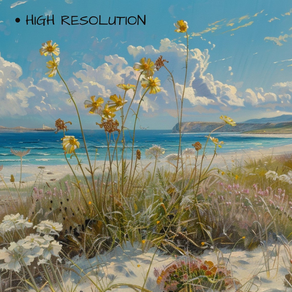 Coastal Wildflower Tv Art Summer Tv Art Frame Tv Art Spring Tv Art Wildflower Art Beach Decor Vintage Beach Tv Art Floral Art - Image 3