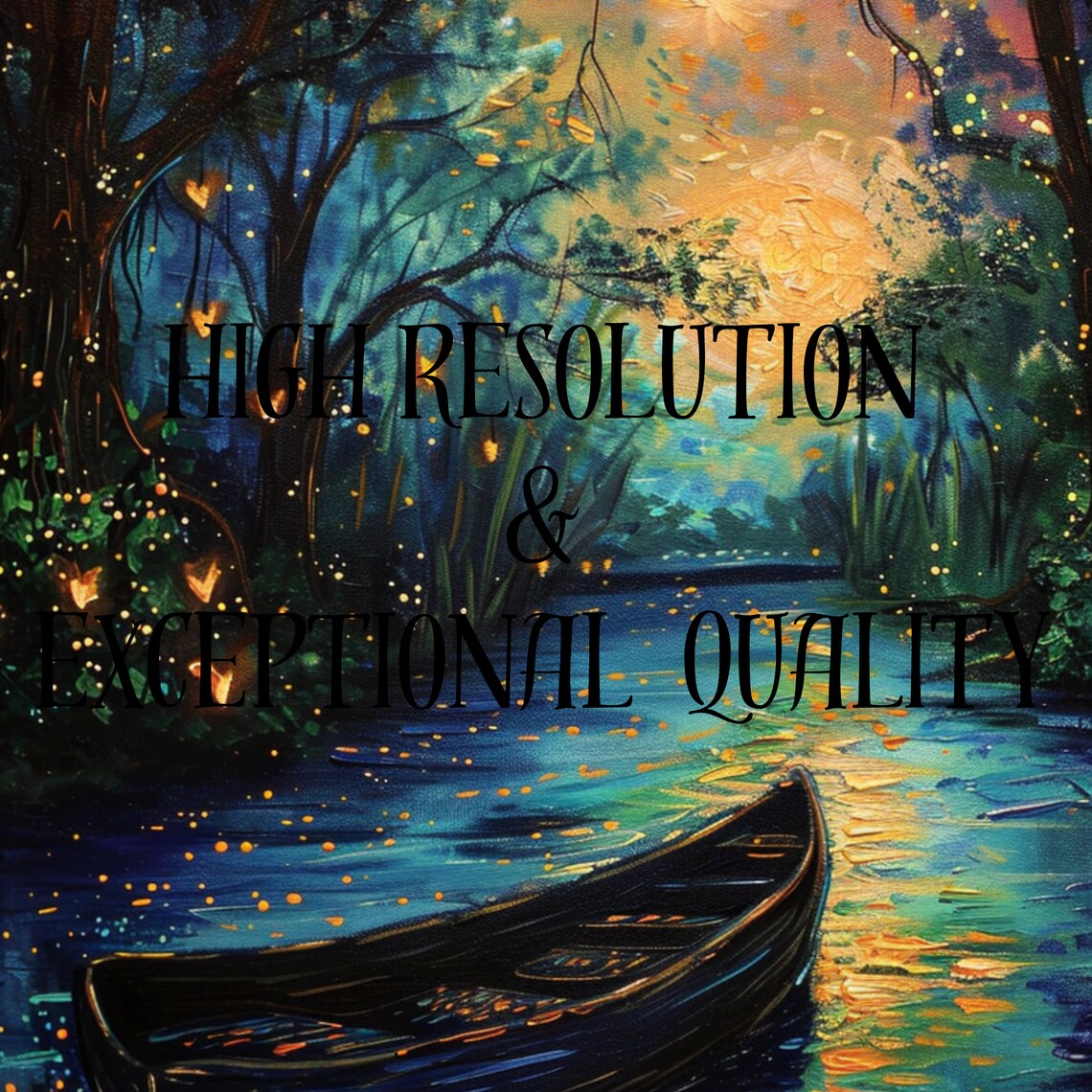 Impressionist River Boat, Van Gogh Style Art - Image 3
