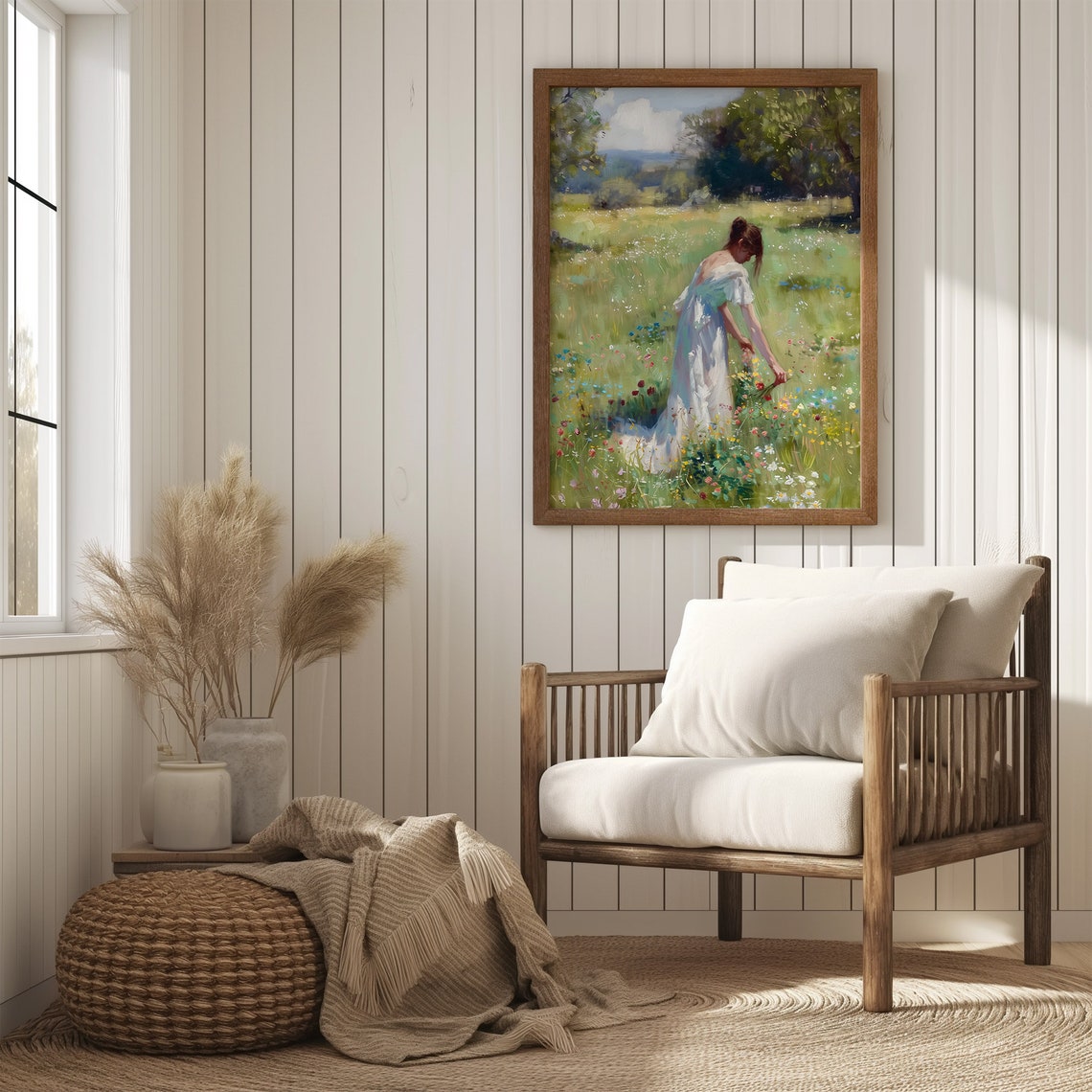 Woodland Spring Meadow Vintage Wall Art Wildflower Field Country Painting Cottagecore Oil Painting Retroniva Art Spg 010 - Image 3