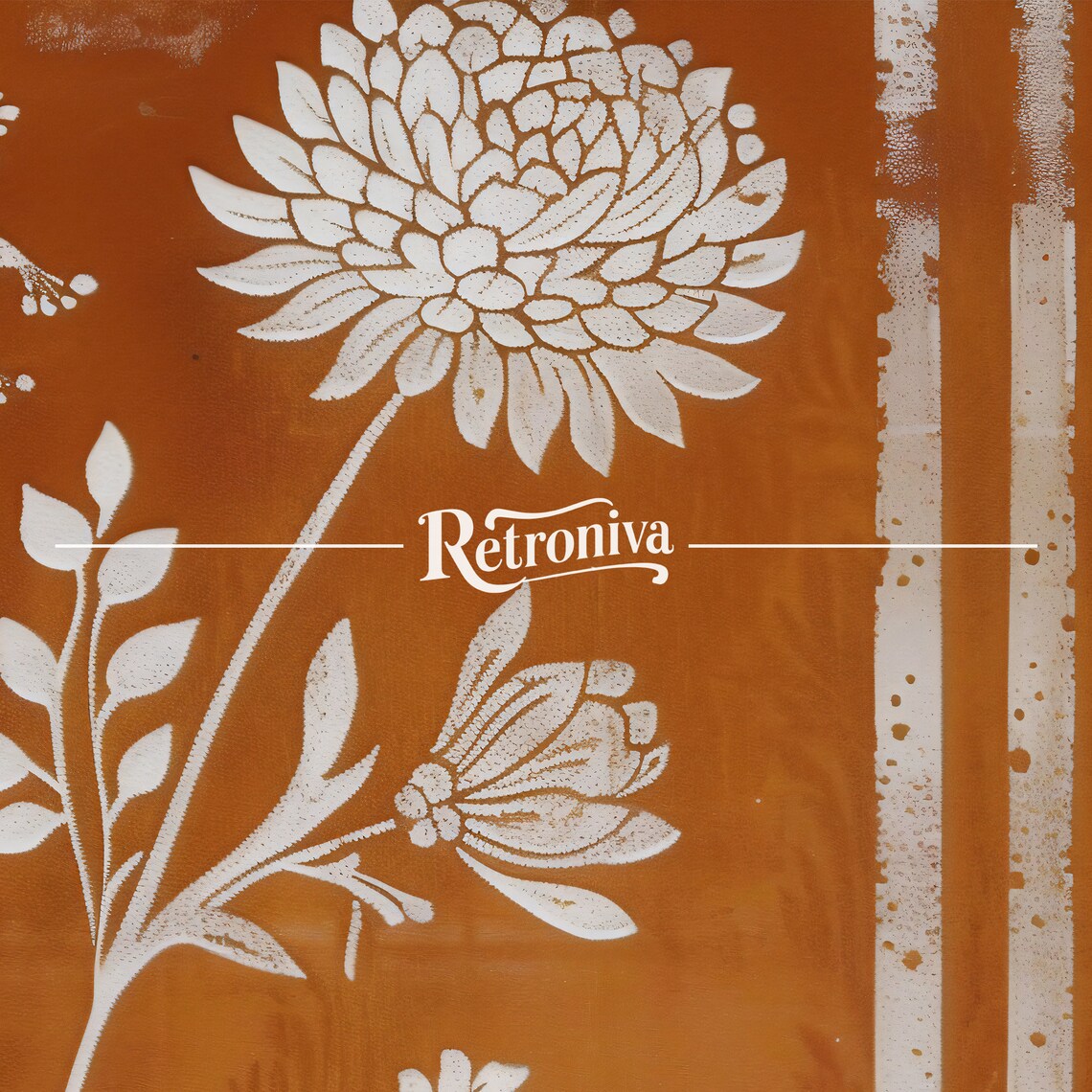 Burnt Orange Textile Vintage Botanical Art Print - Image 7