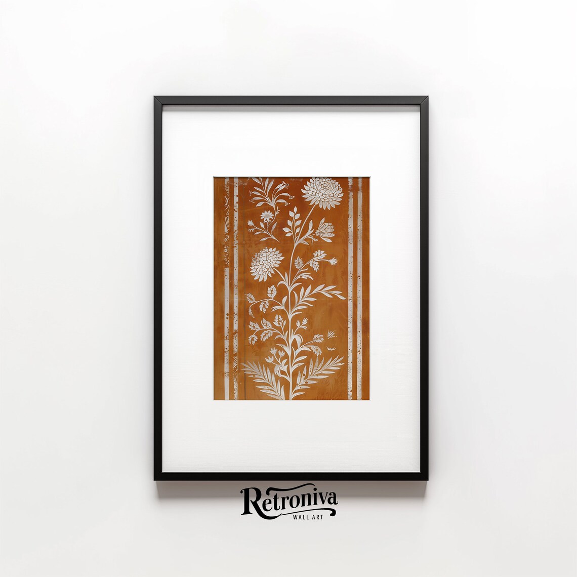 Burnt Orange Textile Vintage Botanical Art Print - Image 4