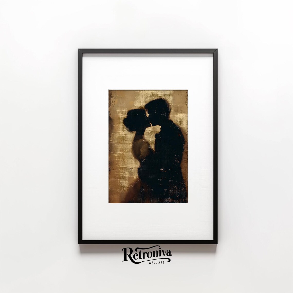 Antique Kissing Couple Vintage Love Art Print - Image 3