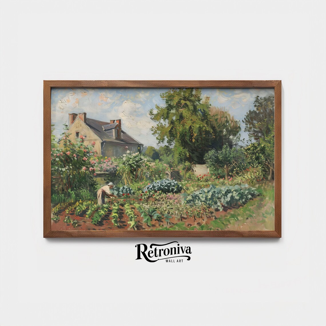Countryside Landscape Vintage Summer Garden Oil Painting Cottage Art Print Farmhouse Wall Decor Retroniva Art Sum 018 - Image 4