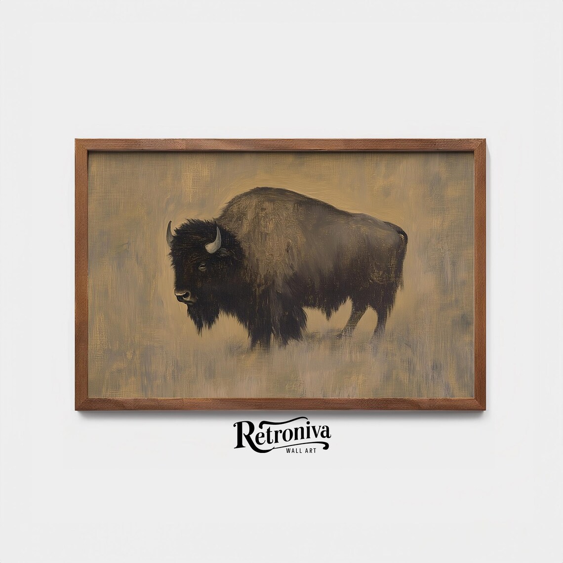 Antique Bison Art Print, Vintage Rustic Farmhouse - Image 3