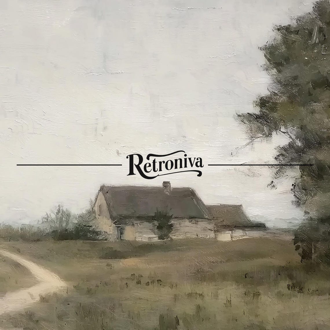 Rustic Countryside Cottage Landscape Vintage Oil Painting Moody Country Art Print Farmhouse Wall Decor Retroniva Art Lnd 013 - Image 7