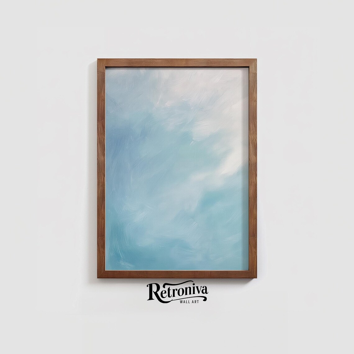 Blue Abstract Painting, Minimalist Nursery Decor - Image 4