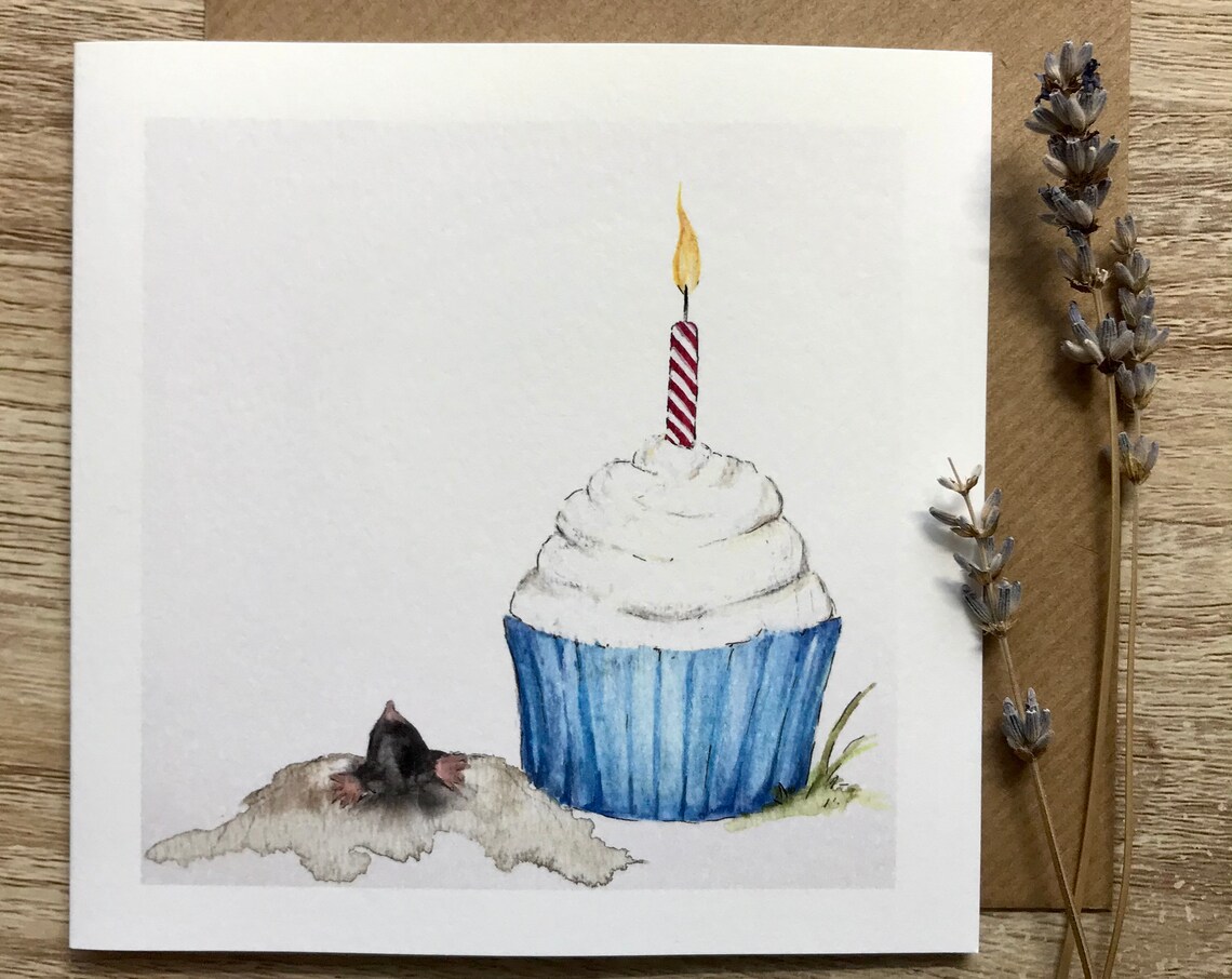 Mole And Cupcake Art Print, Food and Sweets