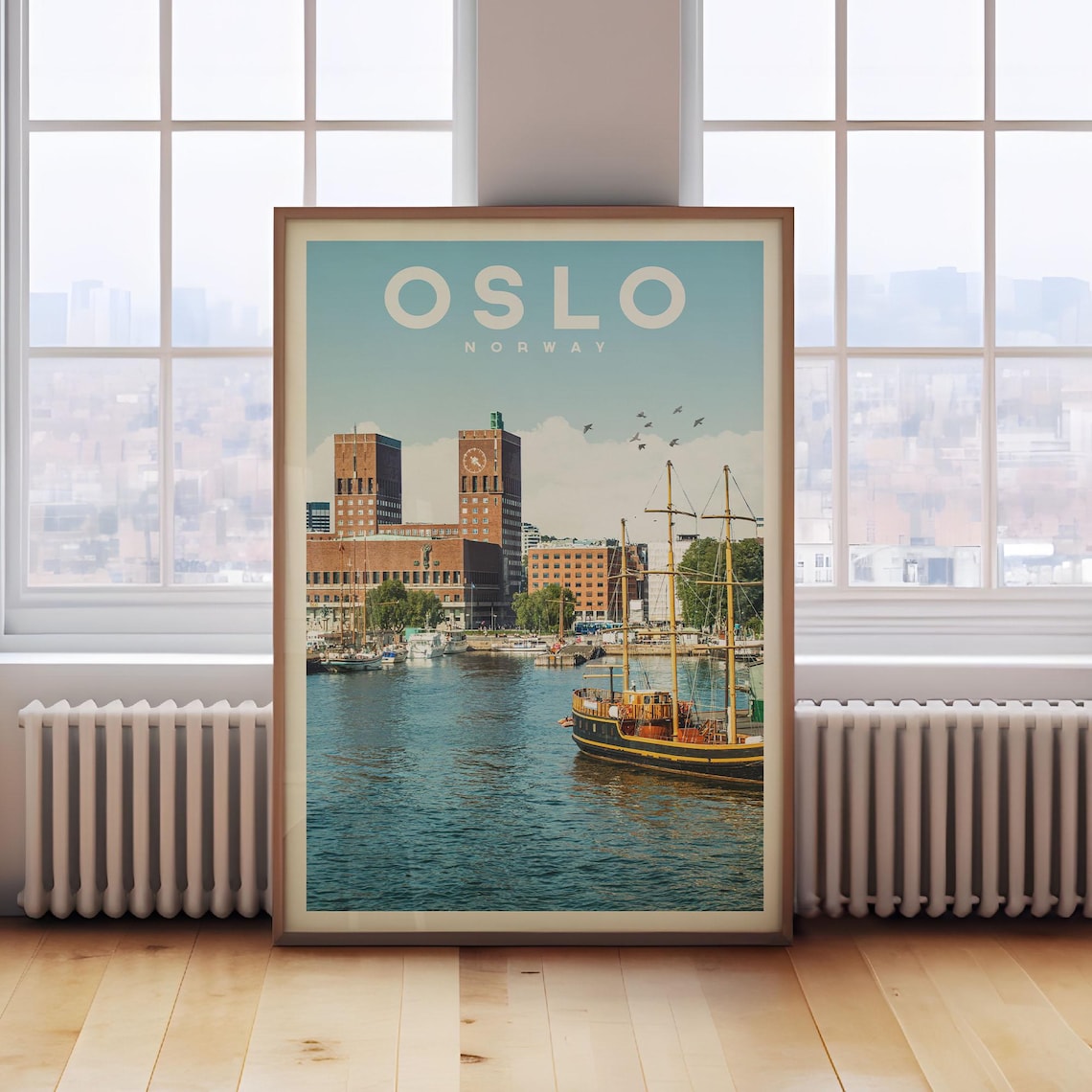 Oslo Norway Print Travel Poster Wall Art Gift Canvas Home Decor Map
