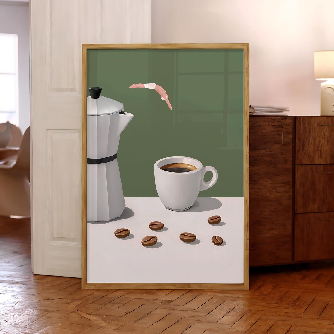 Coffee Diver Trendy Kitchen Art Print