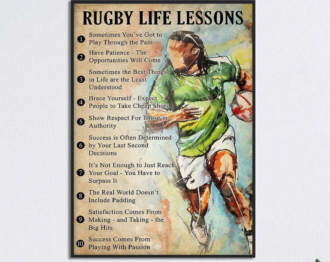 Rugby Player Vintage Art Print, Rugby Room Decor