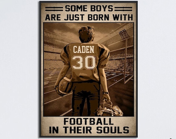 Personalized Football Player Gift Poster, Rugby Decor